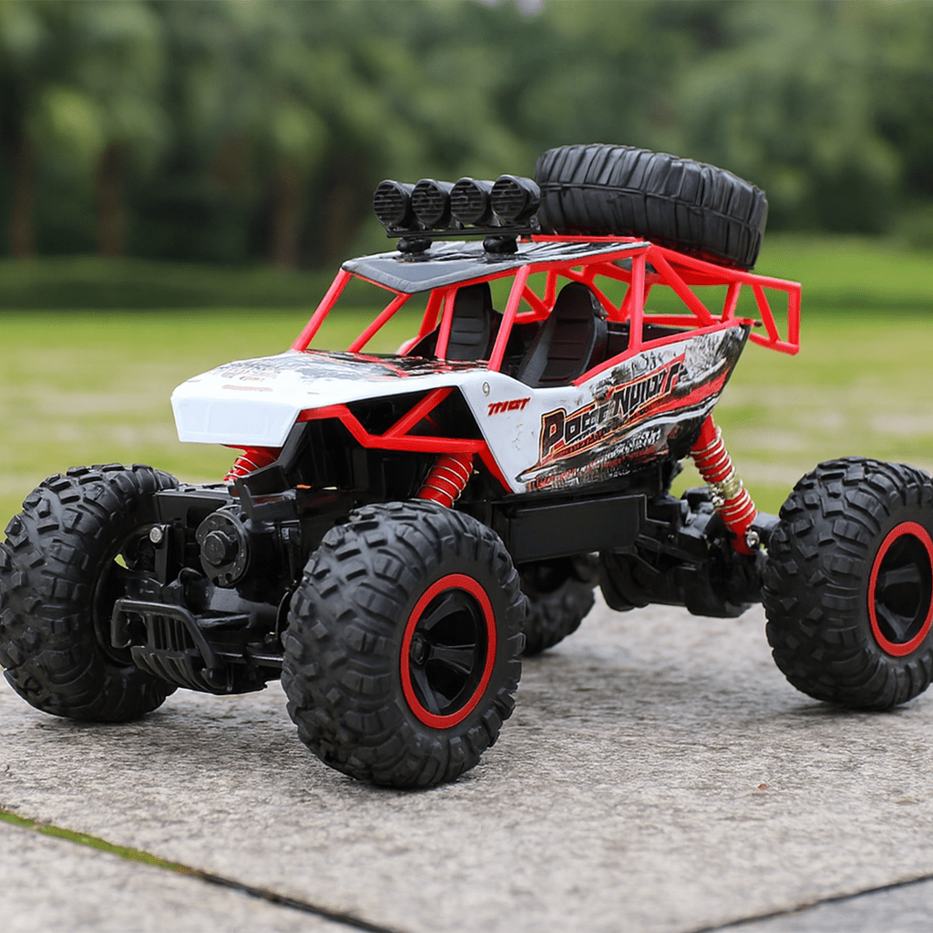 Adult hobby off-road RC monster truck, high-speed remote control vehicle for challenging terrains.