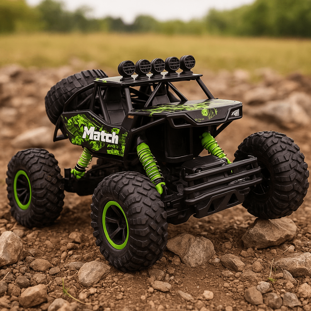 High-speed all-terrain RC monster truck, ultimate off-road racing toy with responsive remote control.