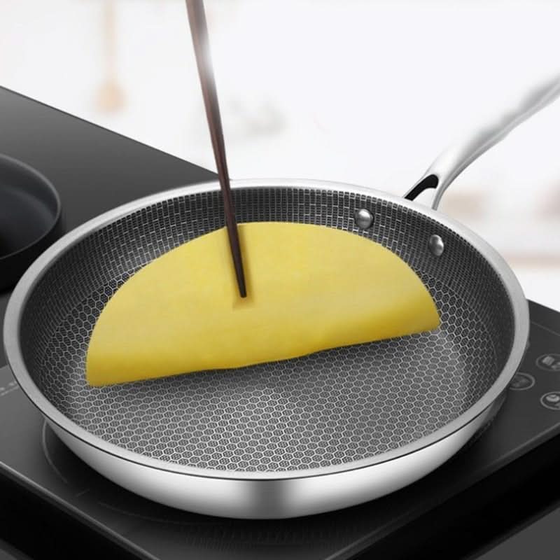 Premium stainless steel non-stick frying pan. Durable, easy clean cookware for everyday healthy cooking.