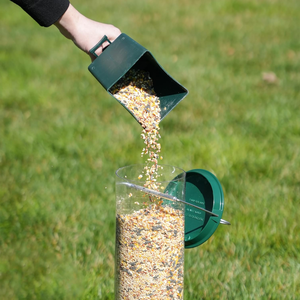Attractive garden decor bird feeder, squirrel proof design for wild birds. Enjoy bird watching in your yard.