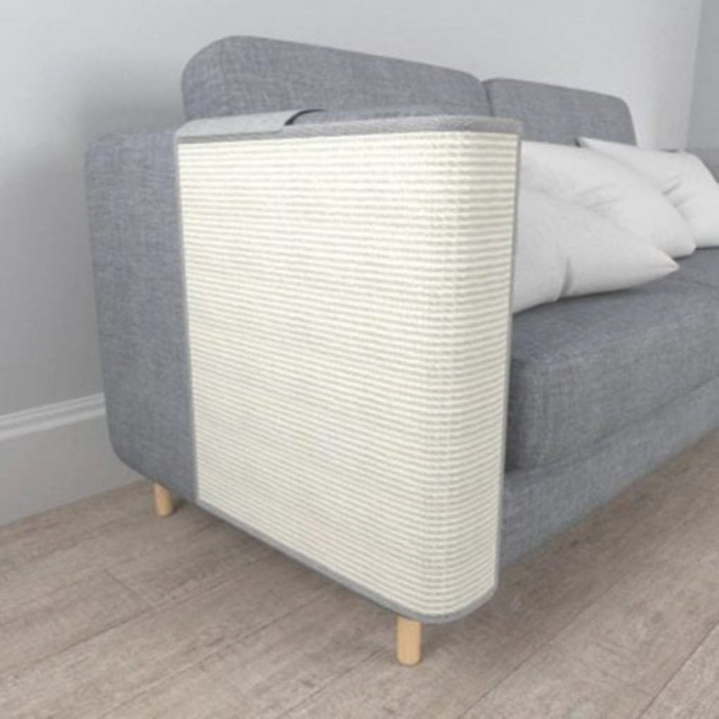 Sisal cat scratching post cover designed for sofa armrests. Doubles as a furniture protector & pet accessory.