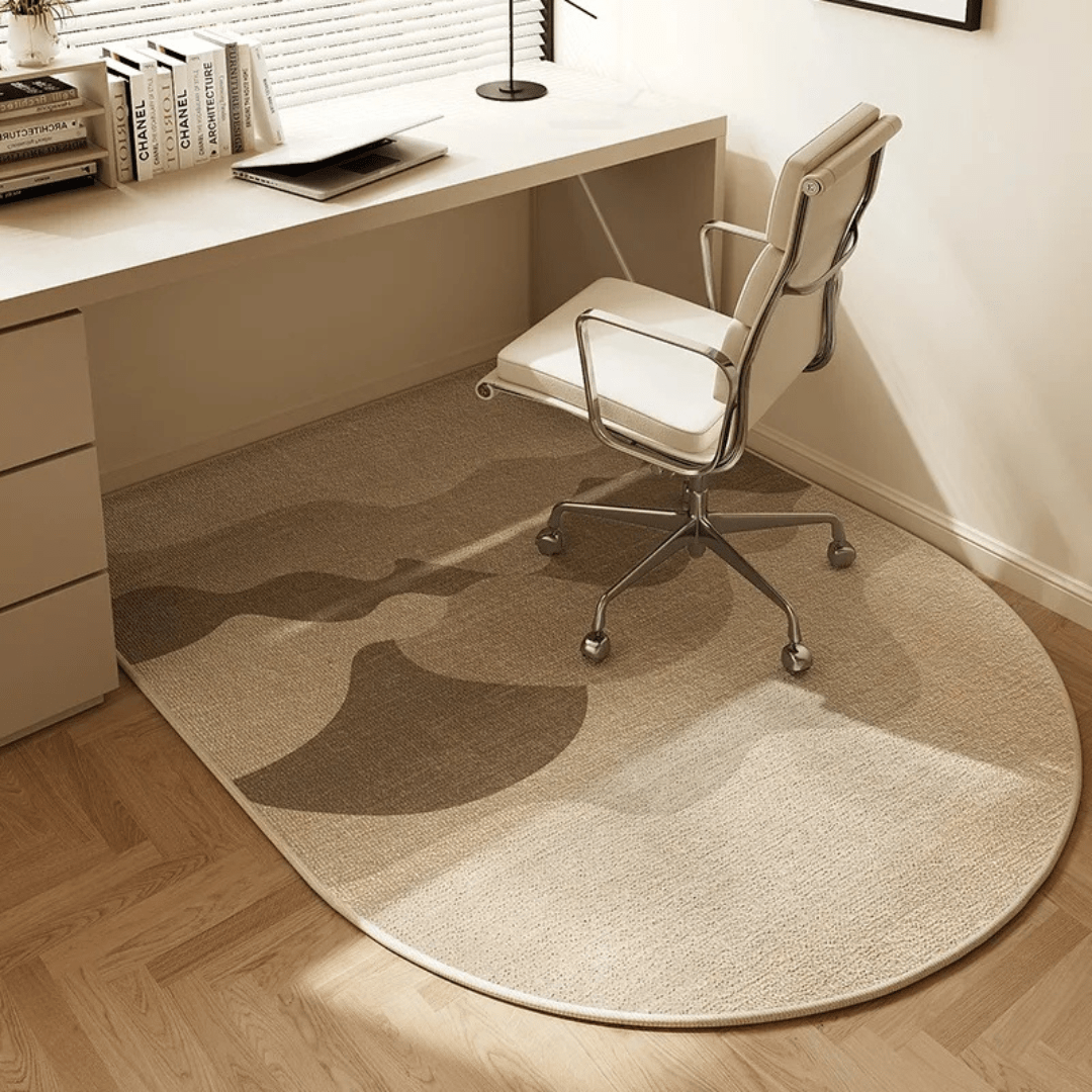 Soft velour home office chair mat, a durable floor protector designed for comfortable & stylish workspace use.
