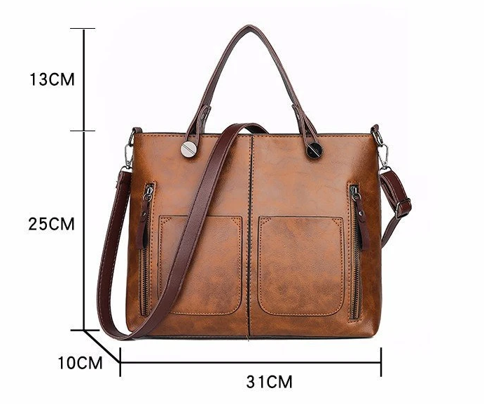 Chic women's everyday tote bag, durable brown, black, or gray carryall with versatile straps.