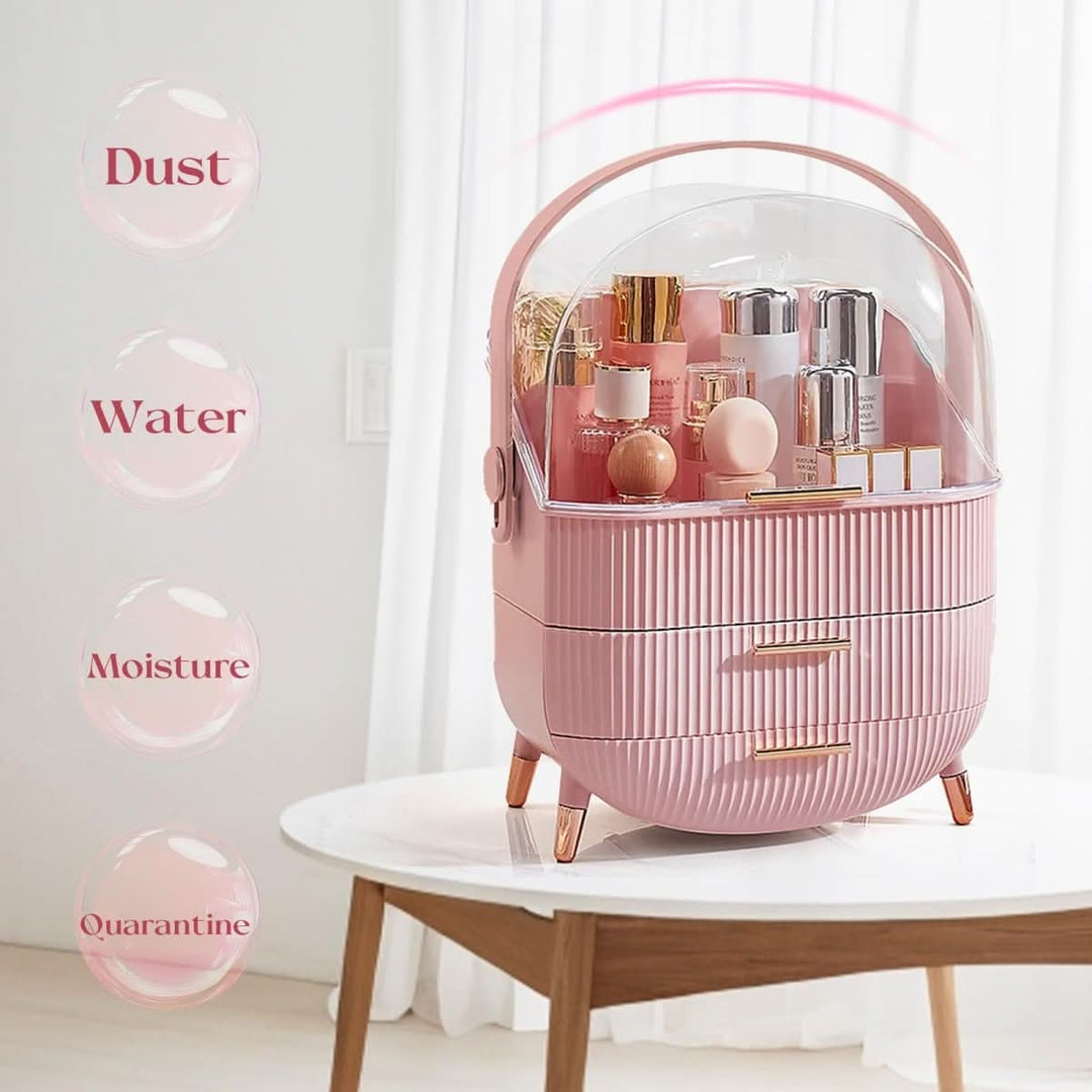 Large capacity dustproof makeup case, keeps all your beauty essentials tidy and safe.