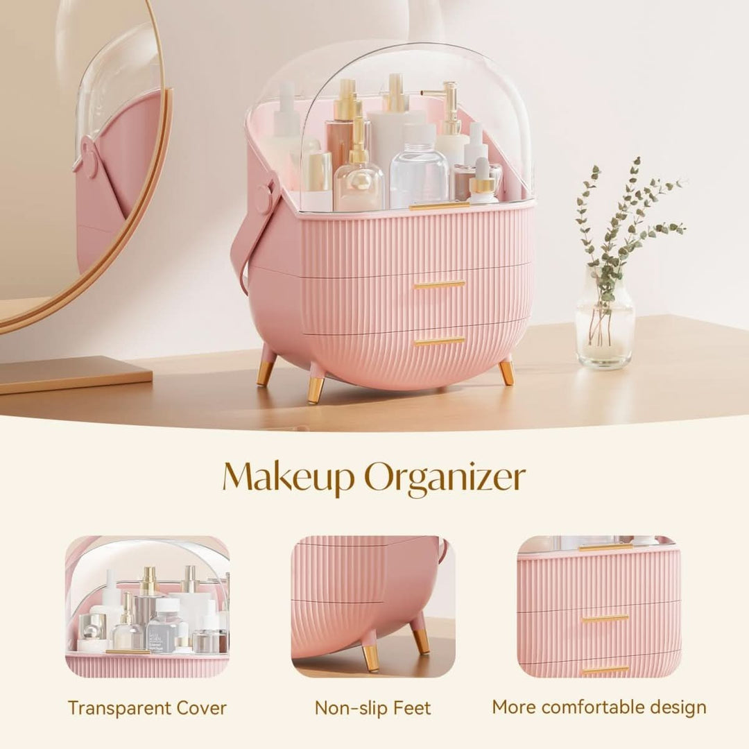 Practical cosmetic storage box, dustproof and waterproof for a clean beauty routine.