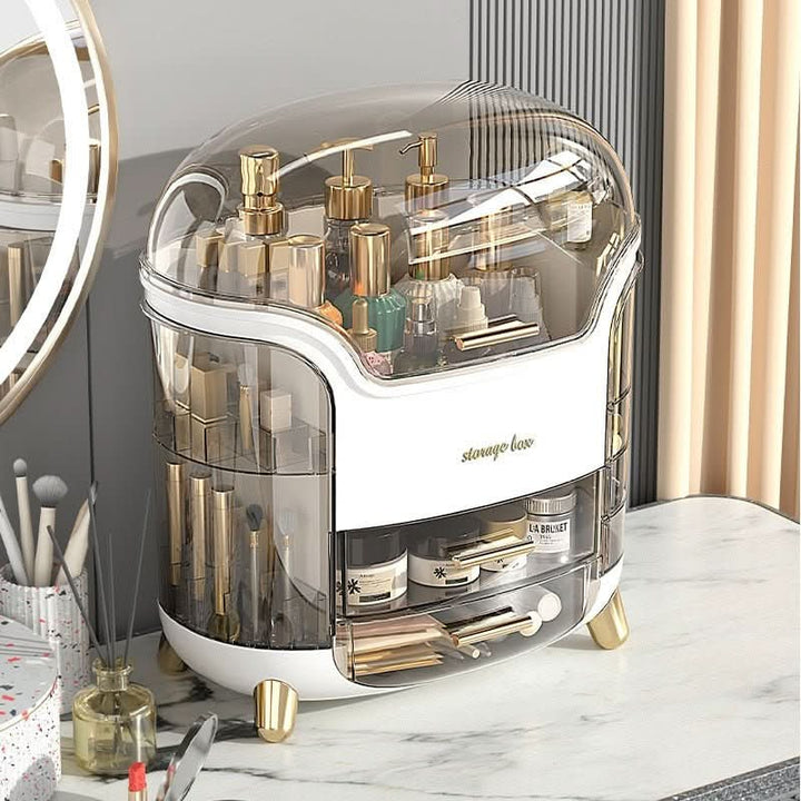 Waterproof cosmetic case, perfect for organizing beauty essentials in the bathroom.