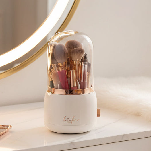 Skincare & makeup storage: clear dustproof case, waterproof for bath and vanity.
