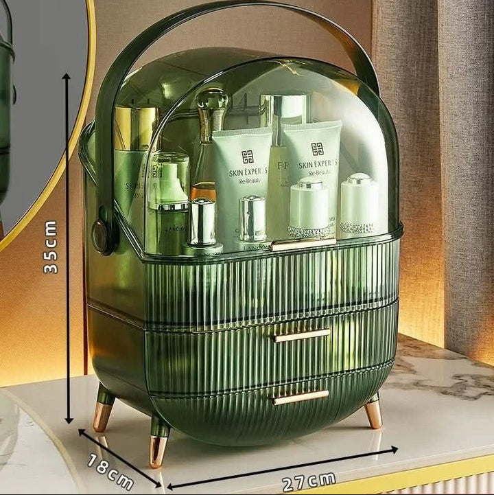 Modern bathroom cosmetic organizer, waterproof and dustproof, for beauty essentials.