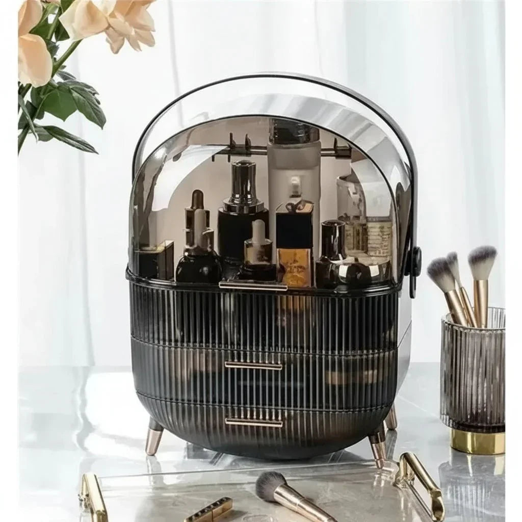 Stylish waterproof makeup storage box for a clutter-free and organized beauty space.