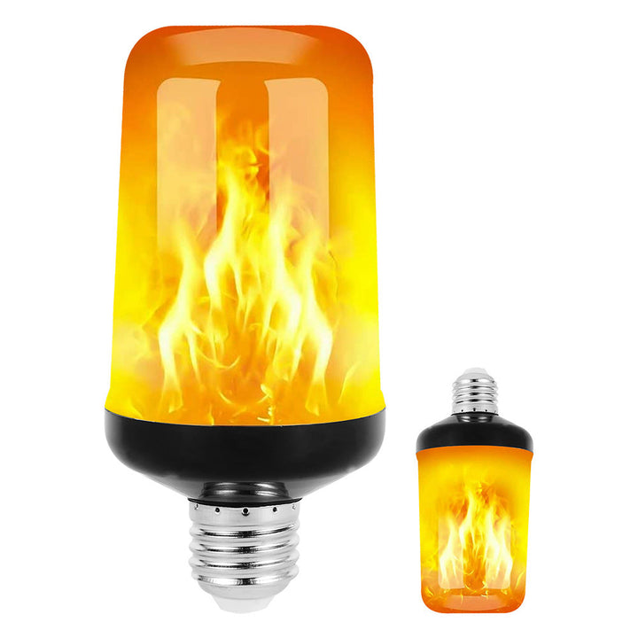 Dynamic LED Flame Effect Bulb showing 4 realistic modes. Perfect for ambient home lighting.