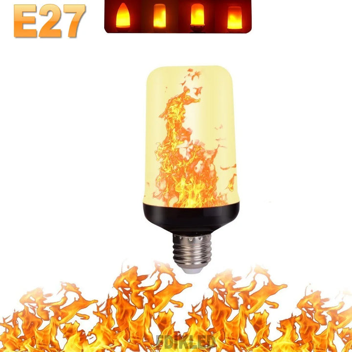 Bright LED flame effect bulb with realistic fire light. Energy-efficient & ideal for decorative lighting.
