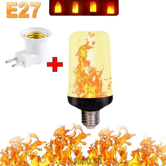 Enhance your home with this E27 LED flame bulb, offering 4 realistic modes for perfect mood lighting.