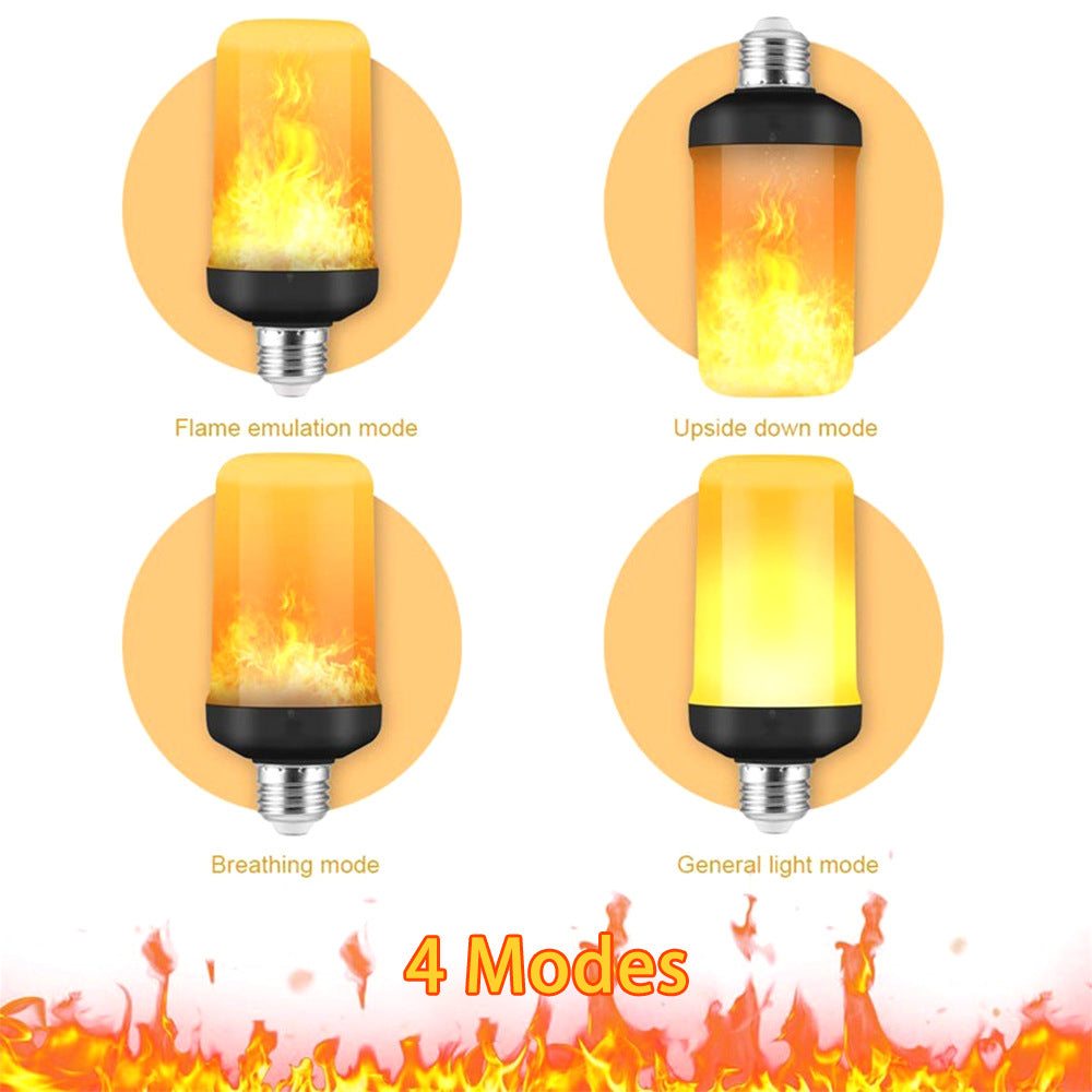 Close-up of a Dynamic LED Flame Effect Bulb showcasing its realistic flame simulation.