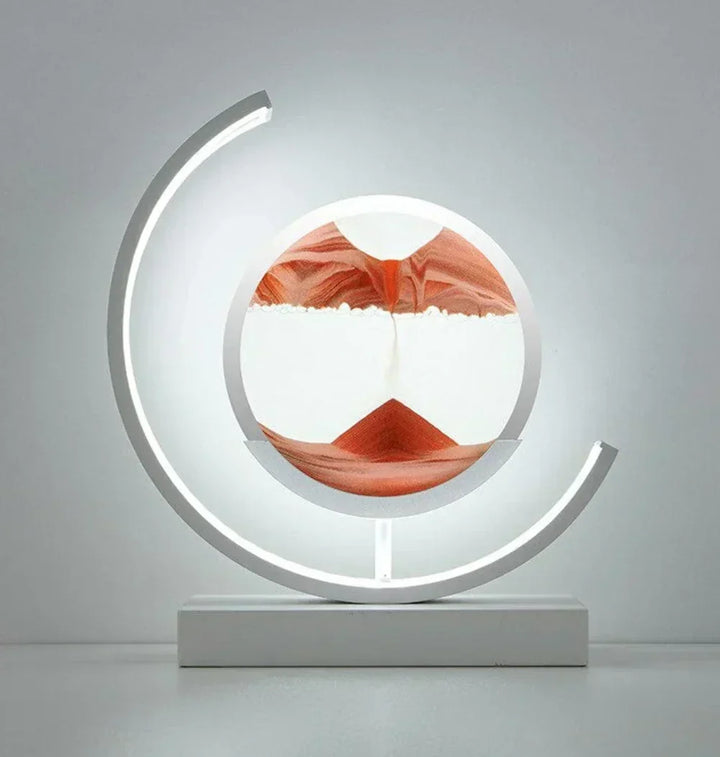 Innovative dynamic sand art lamp with soothing light, excellent for office desk, bedroom, and stress relief decor.