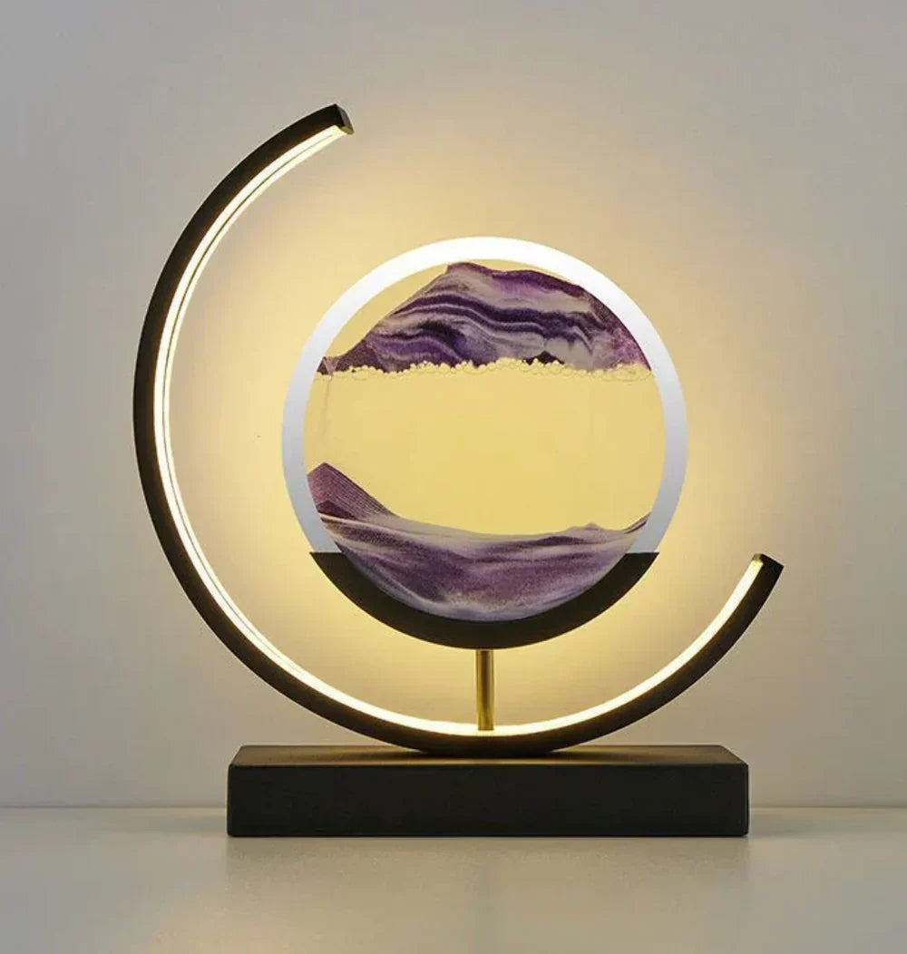 Captivating dynamic sand art table lamp, a stunning addition to any room for unique lighting & visual interest.