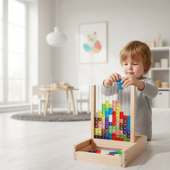 Unisex ECOBLOCK wooden block puzzle, a challenging strategy game for logic & brain training. Perfect for kids & adults.