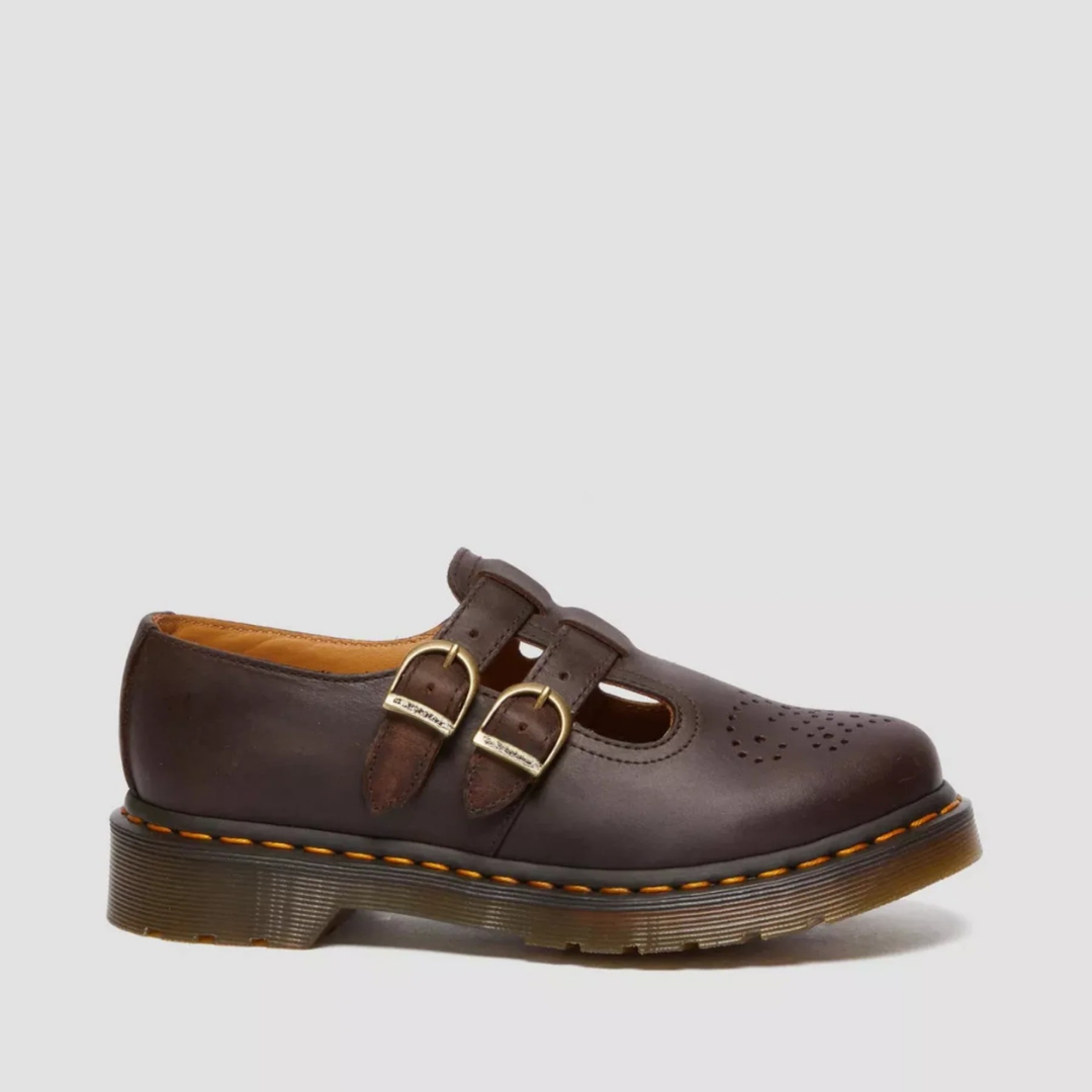 Fashionable women's double buckle Mary Jane flats; edgy, comfortable, and versatile for modern style.