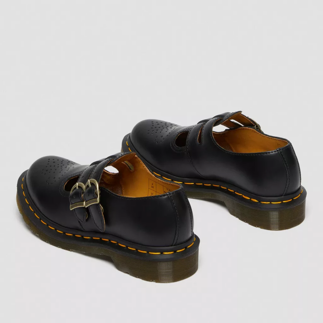 Versatile gothic-inspired double buckle Mary Janes for women; statement shoes, day to night fashion.