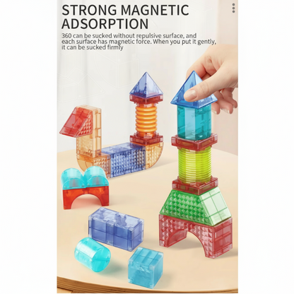 Educational magnetic building pieces for children, a versatile construction toy and creative play gift.