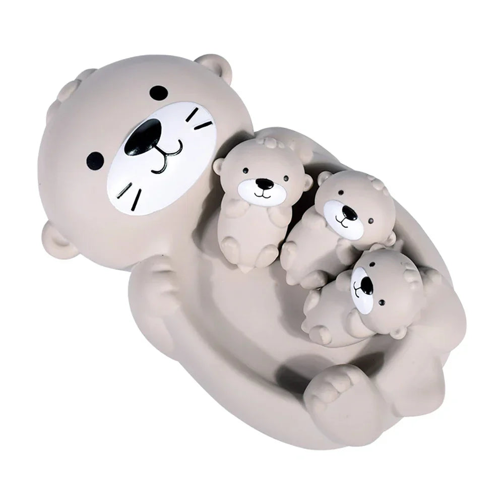 Educational otter bath toys set for kids, plastic, floating, water play