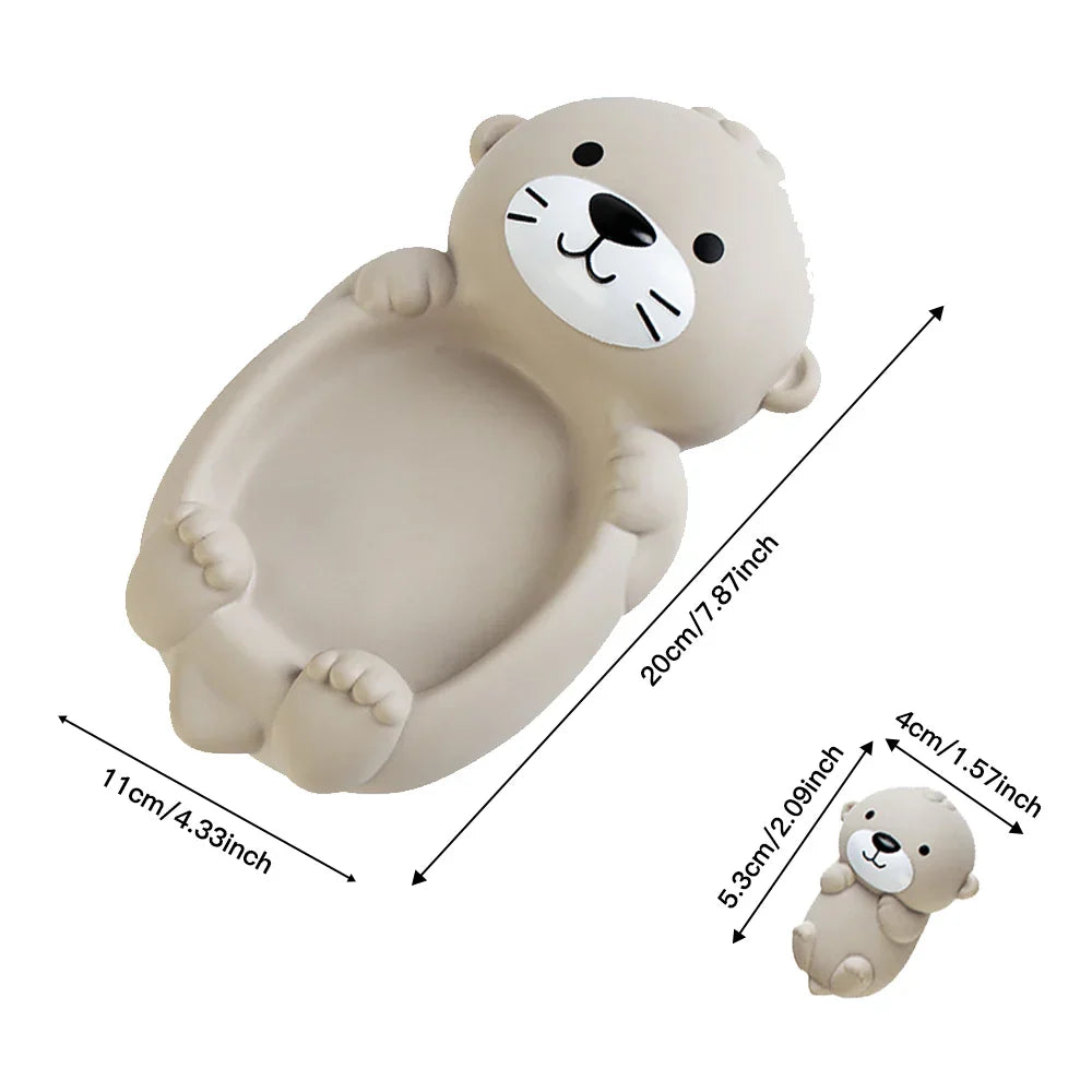 Set of colorful floating otter bath toys for children's educational playtime