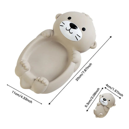 Set of colorful floating otter bath toys for children's educational playtime