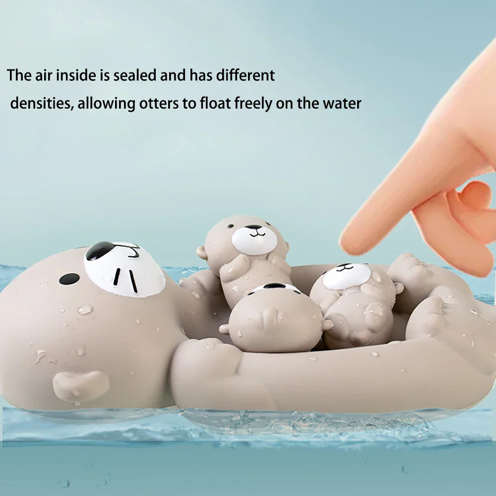 Otter-themed educational bath toys for toddlers, promoting fun and learning