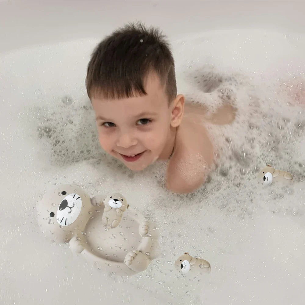 Children's educational otter bath toys, durable plastic for safe water play