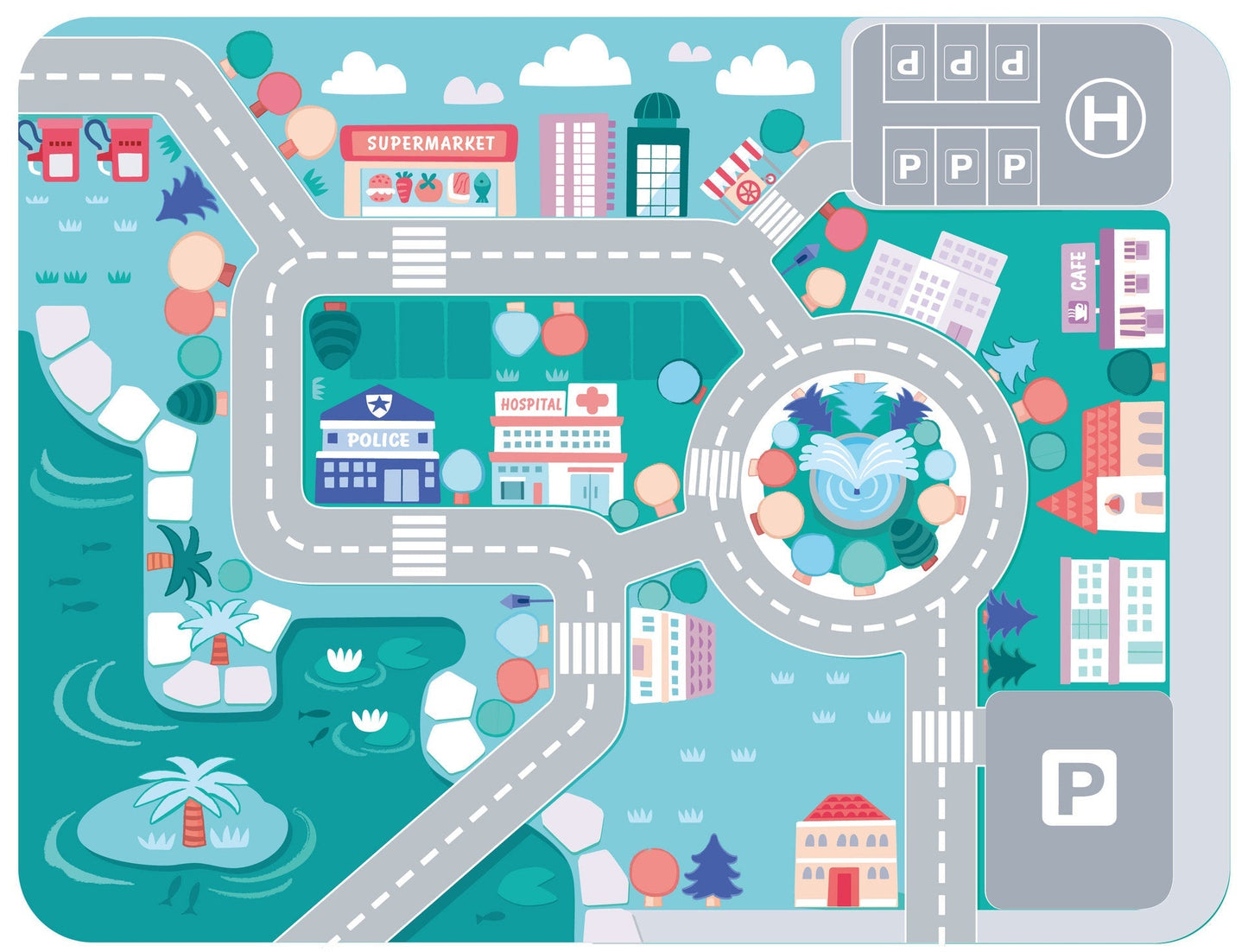 Durable wooden building blocks for toddlers, creating a miniature city and fostering development.