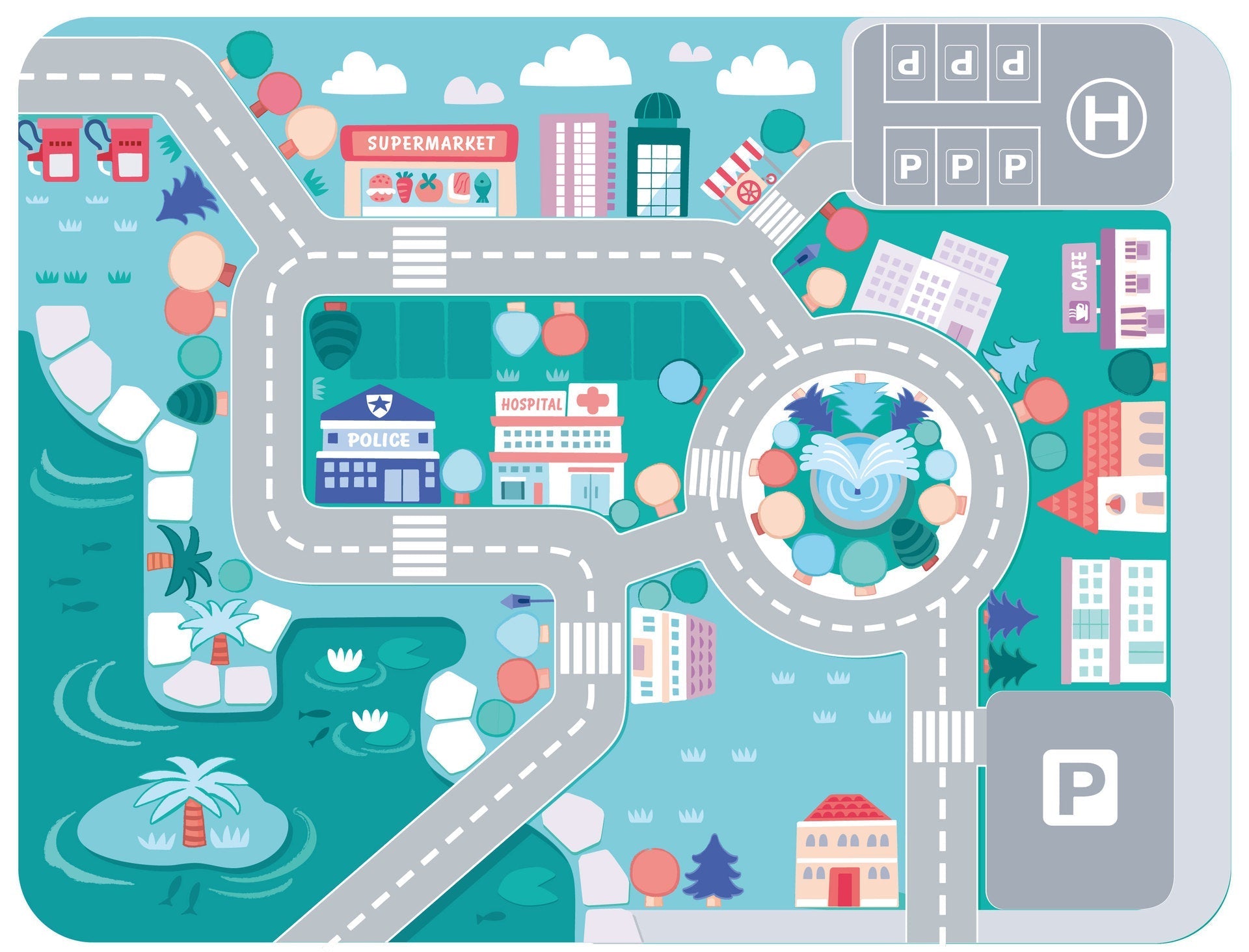 Durable wooden building blocks for toddlers, creating a miniature city and fostering development.