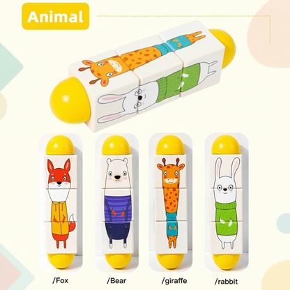 Children's wooden rotating puzzle, promoting fine motor skills and critical thinking in early learners