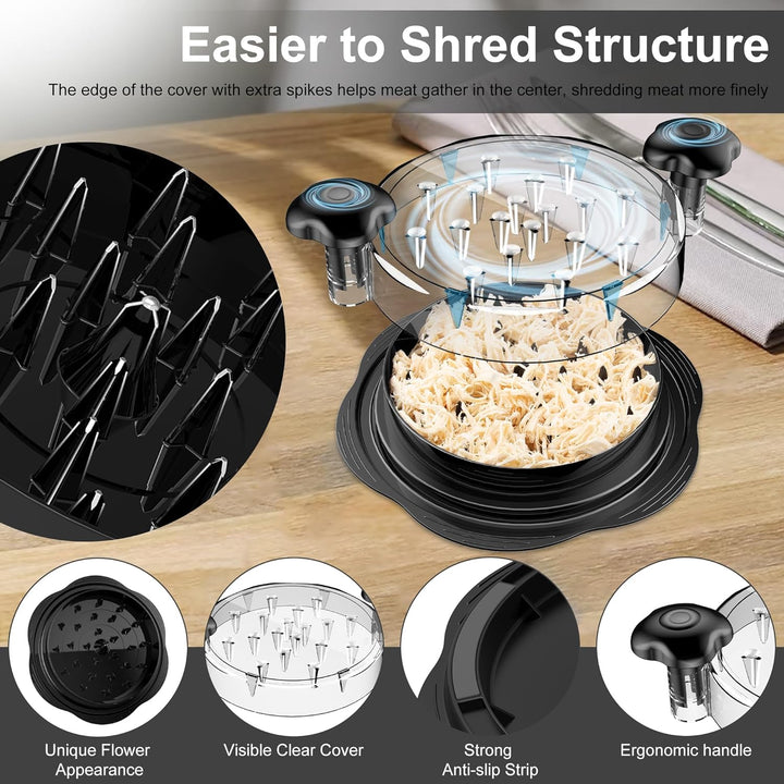 Innovative chicken shredder tool, simplifies meat shredding for quicker meal preparation.