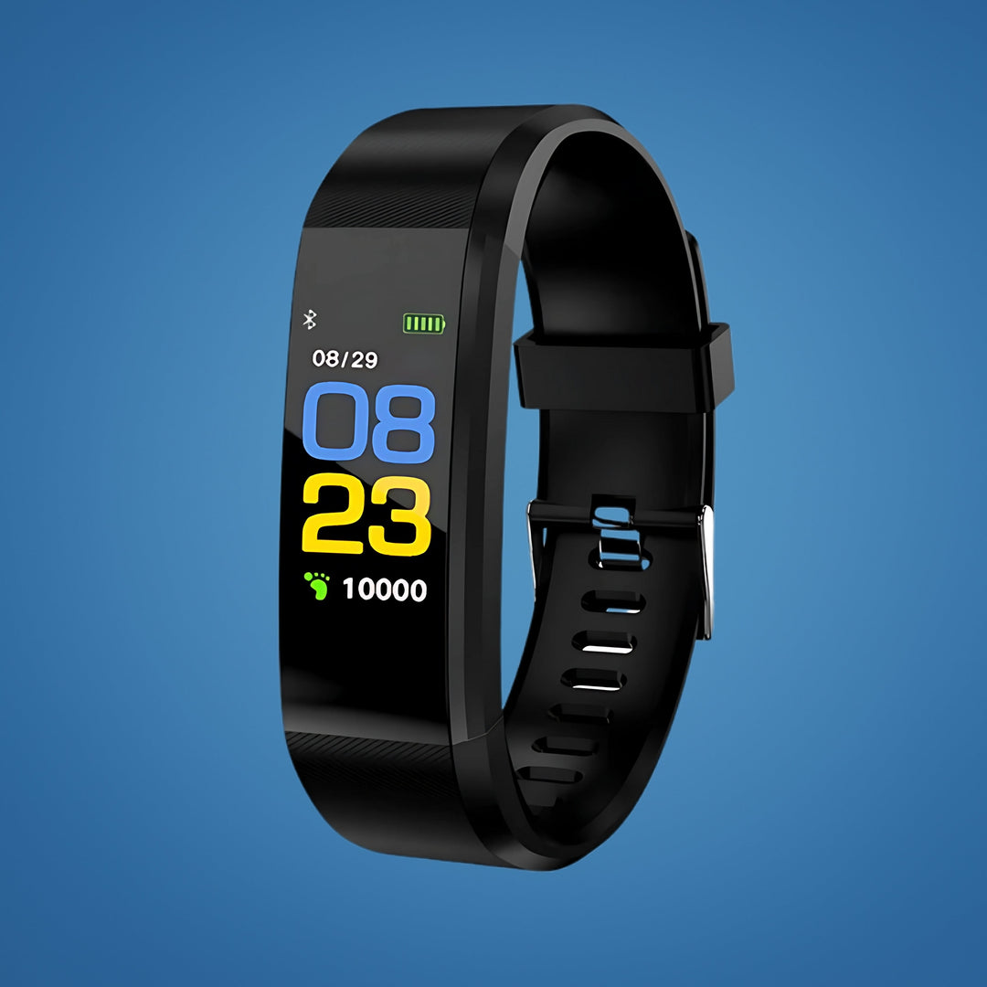 Elderly smartwatch with fall detection, GPS tracking, and health monitoring for senior safety.