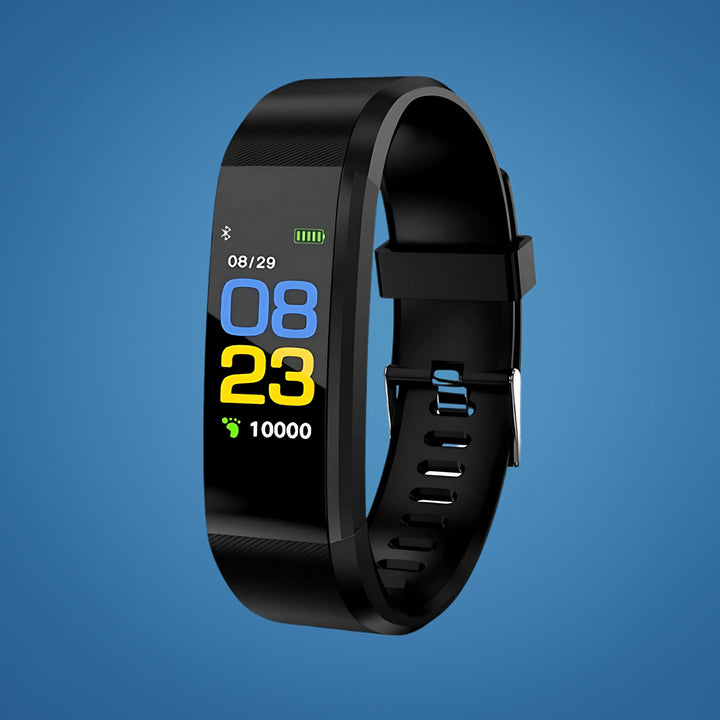 Elderly smartwatch with fall detection, GPS tracking, and health monitoring for senior safety.