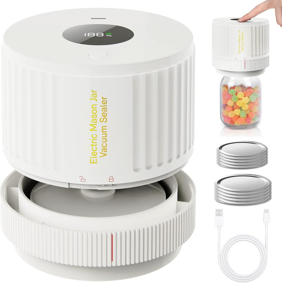 Extend food freshness & shelf life using electric mason jar vacuum sealer kit, a key kitchen tool.
