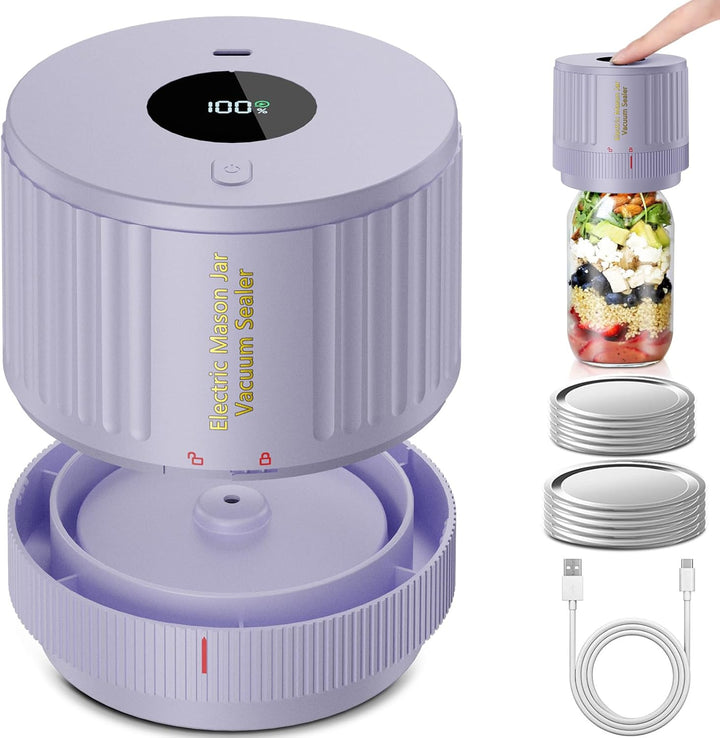 Organize your pantry and preserve food with electric mason jar vacuum sealer kit for lasting freshness.