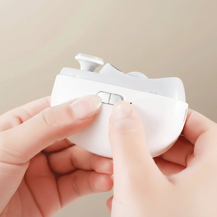 Portable electric nail grooming tool for precise shaping & buffing. Essential personal care beauty device.