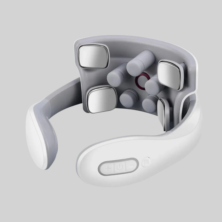Electric neck & shoulder massager with heat therapy for deep tissue pain relief and relaxation.