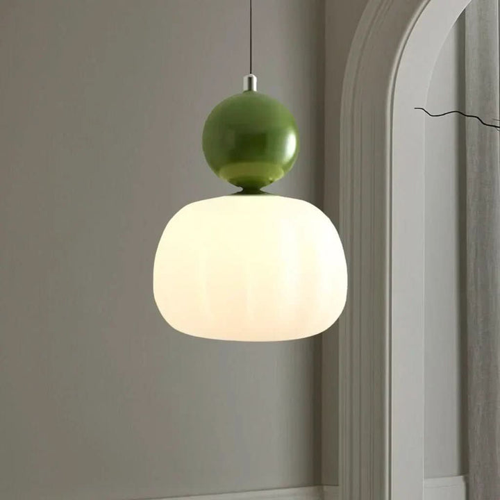 Classic Art Deco hanging lamp, a beautiful ceiling light for a vintage-inspired living room.