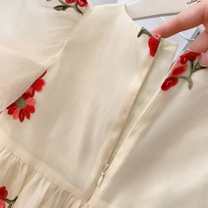 Beige summer princess dress for toddlers, a versatile and elegant piece for any little girl's wardrobe.