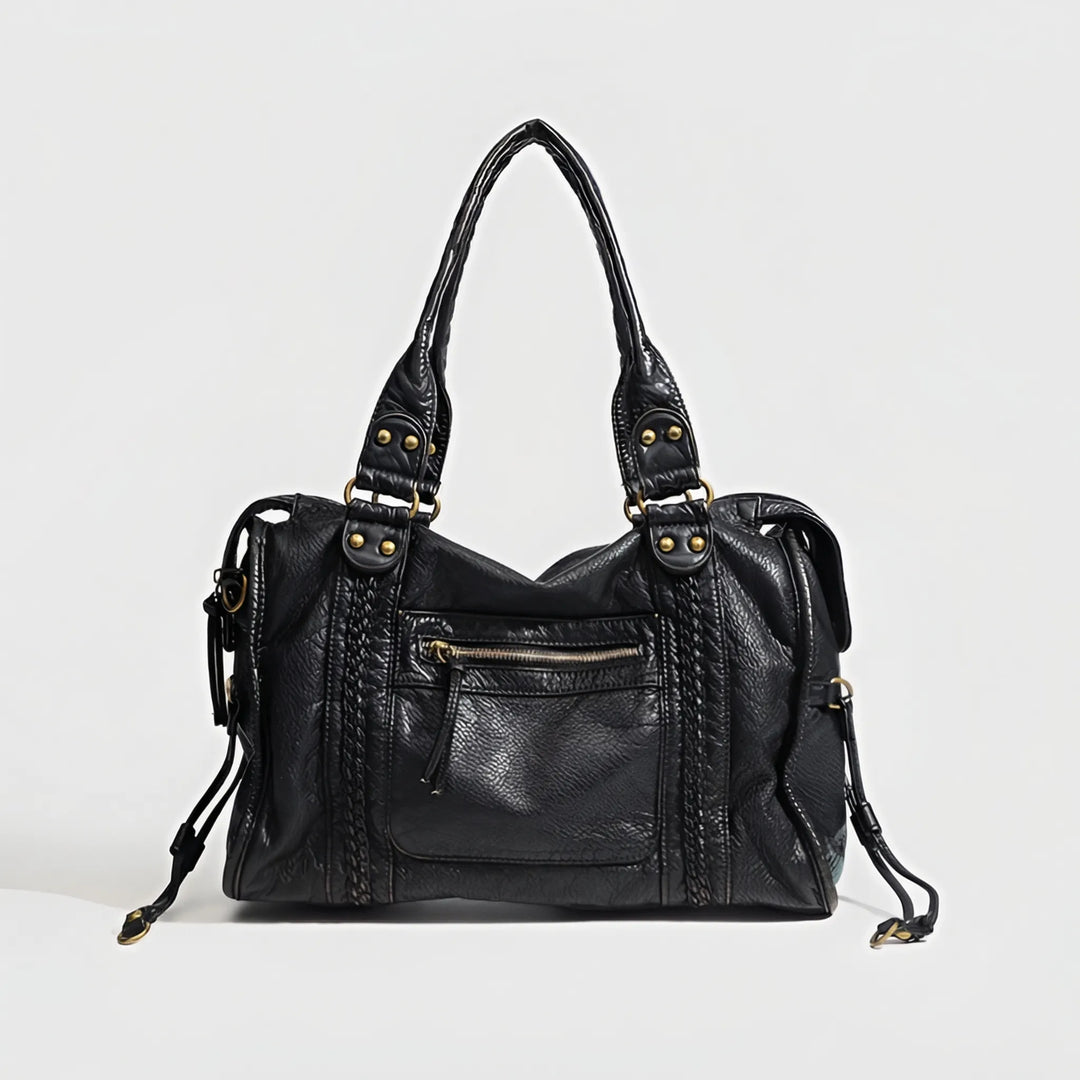 Stylish black women's everyday shoulder bag, perfect for versatile daily carry. Fashionable & elegant crossbody ladies' accessory.