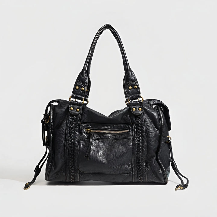 Stylish black women's everyday shoulder bag, perfect for versatile daily carry. Fashionable & elegant crossbody ladies' accessory.