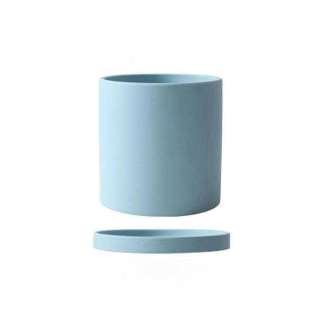 Premium ceramic flowerpot with saucer, designed for a sophisticated indoor plant display.