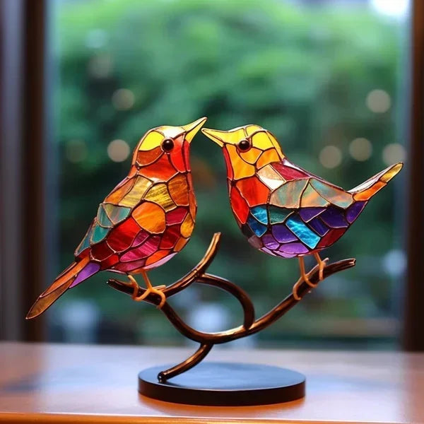 Modern art glass bird figurine, sophisticated decorative item for any elegant living space.