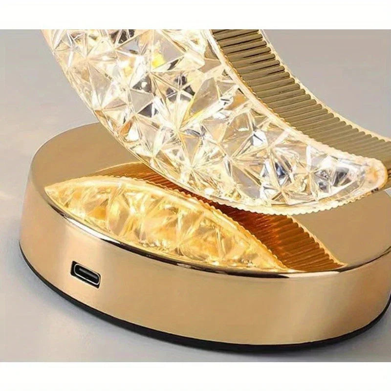 Beautiful crystal night light with dimming feature. Provides ambient lighting for home decor, perfect as a bedside lamp.