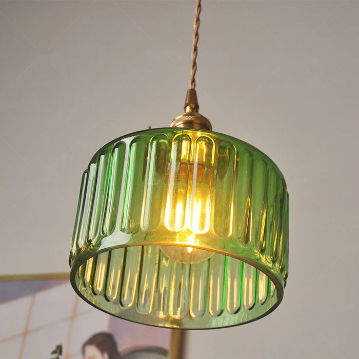 Sparkling crystal & glass pendant light, elegant vintage ceiling fixture for ambient home decor.