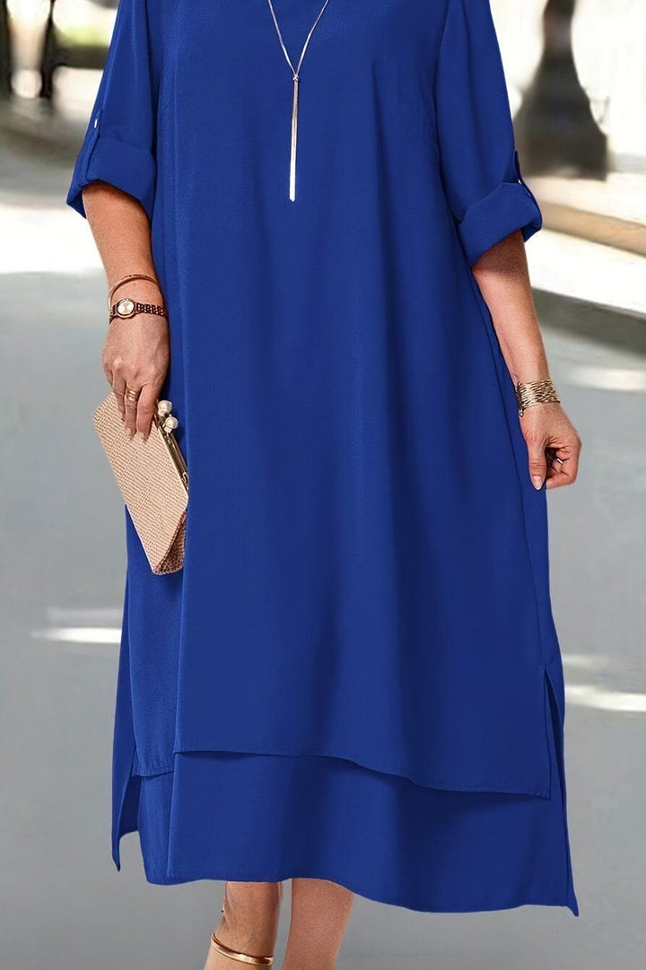 Women's elegant formal maxi dress, long flowing evening gown for special events.