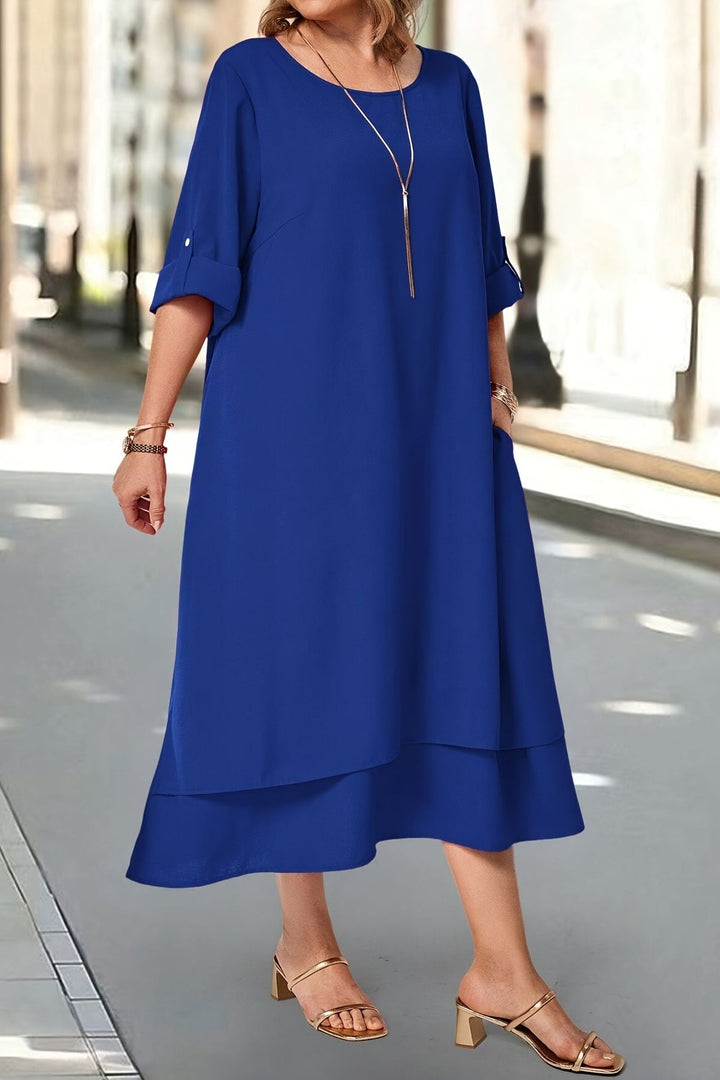 Elegant women's flowing maxi dress, perfect as an evening gown or formal wear.