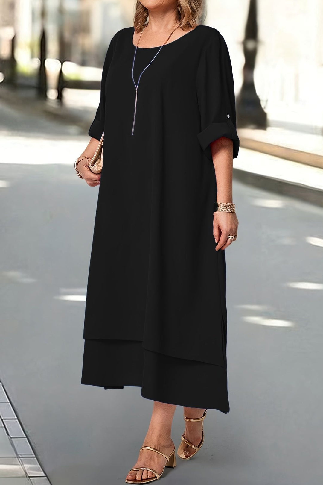 Flowing elegant maxi dress for women, showcasing movement, ideal for special events.