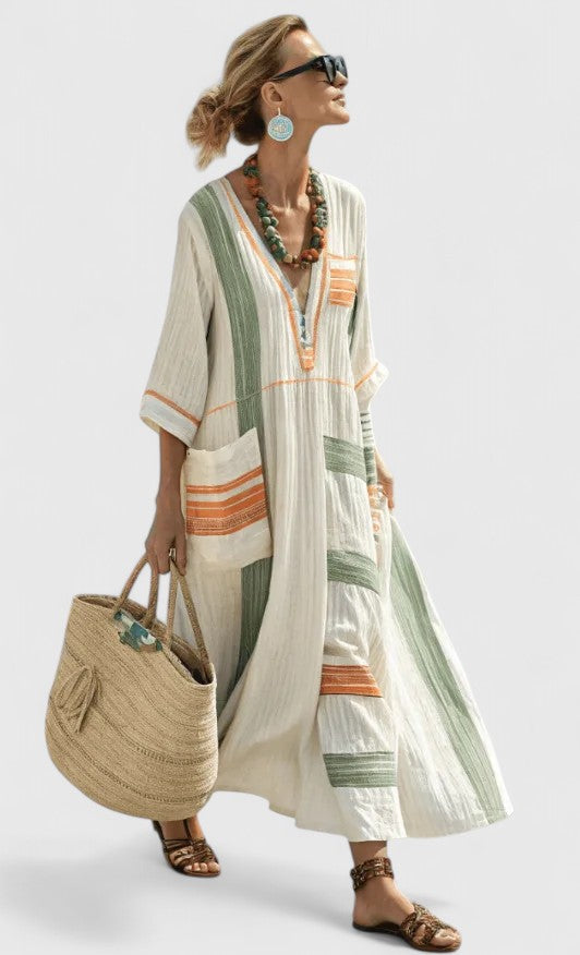 Effortless style with this women's elegant flowy maxi dress. A comfortable long dress for summer & spring fashion.